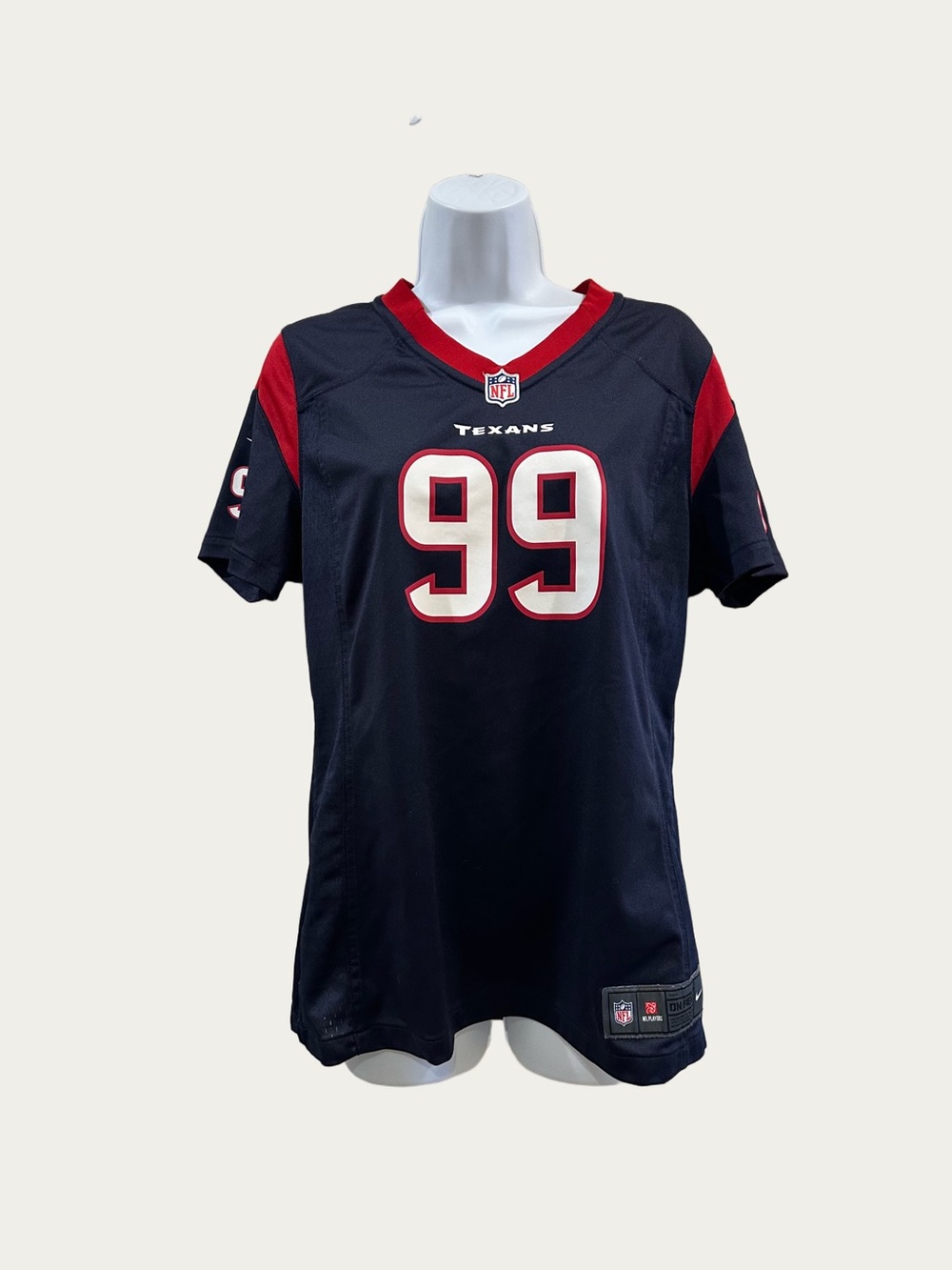 Houston Texans #99 J.J. Watt NFL Jersey - Navy & Red Women’s Large